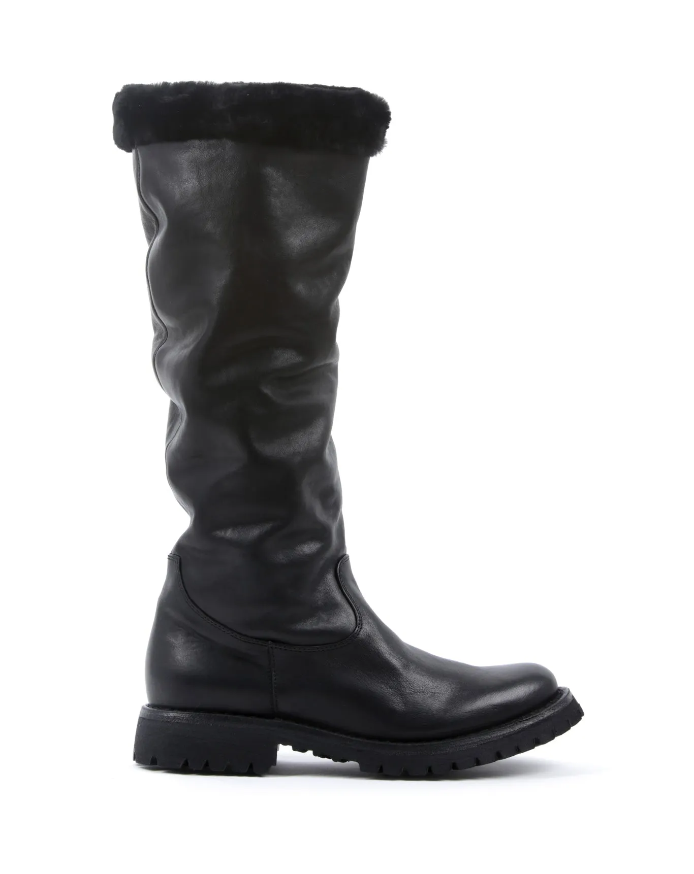 M-ELLMO Black Leather Tall Boots