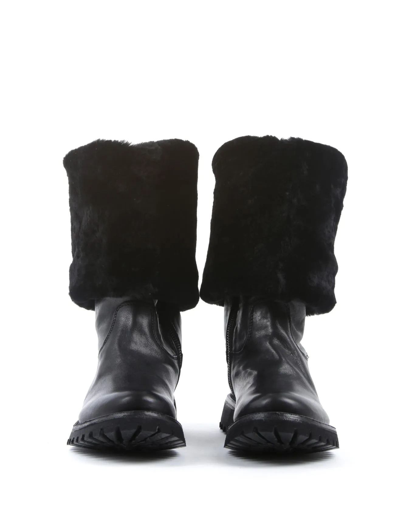 M-ELLMO Black Leather Tall Boots