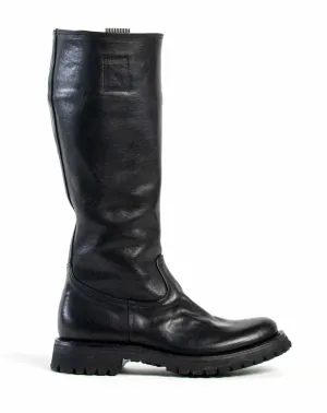 M-ENGY Black Leather Tall Boots
