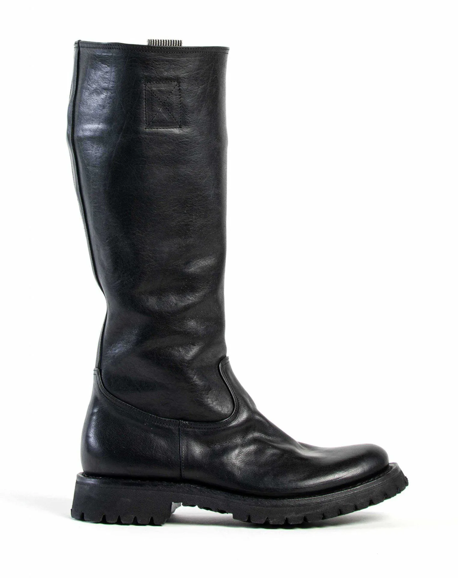 M-ENGY Black Leather Tall Boots