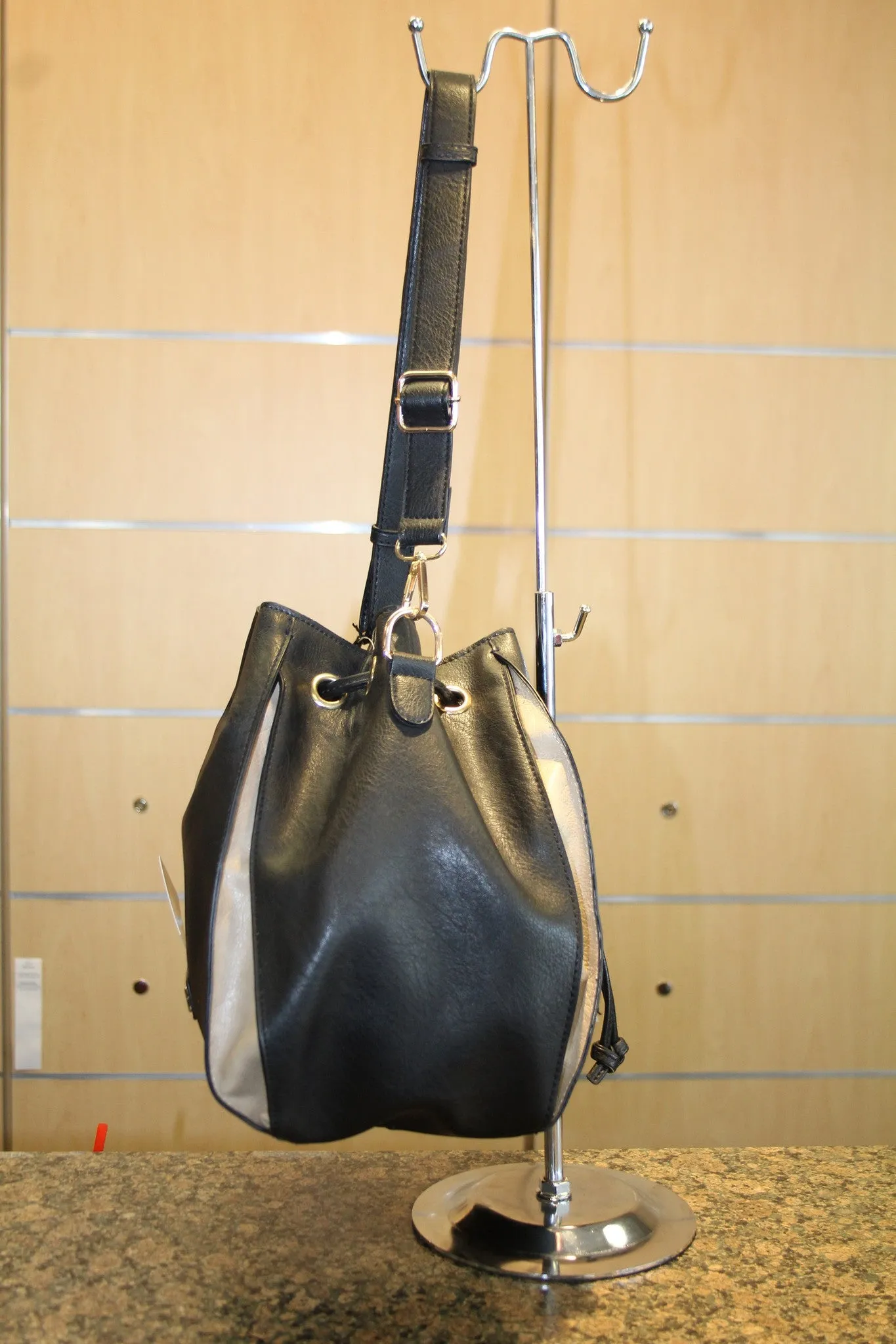 Melie Bianco | Drawstring Purse Black
