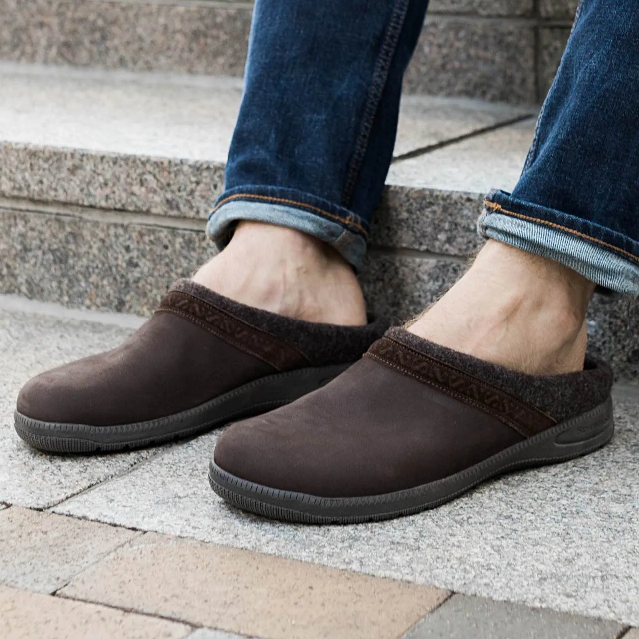 Men's Halstatt Wool Lined Leather Clog