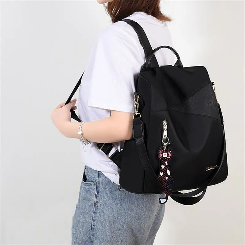 Minimalist Style Waterproof Gold-Tone Hardware Anti-Theft Backpack Two-Way To Carry