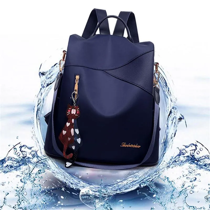 Minimalist Style Waterproof Gold-Tone Hardware Anti-Theft Backpack Two-Way To Carry