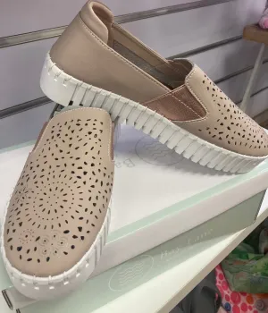 Minki Beige Leather Slip On By Bay Lane