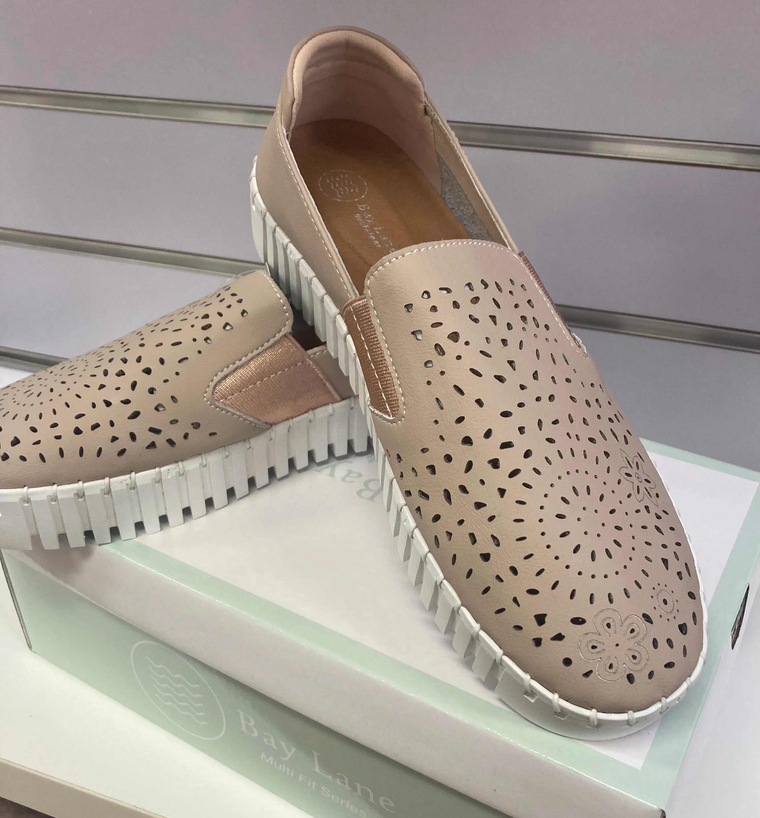 Minki Beige Leather Slip On By Bay Lane