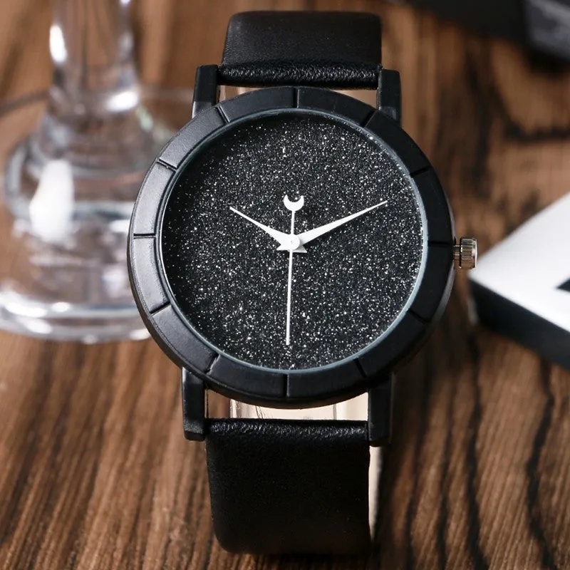 Moon Stars Design Analog Watch For Women