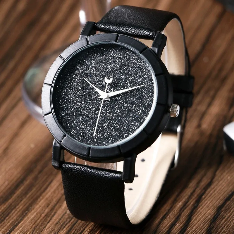 Moon Stars Design Analog Watch For Women