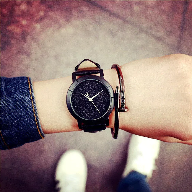 Moon Stars Design Analog Watch For Women