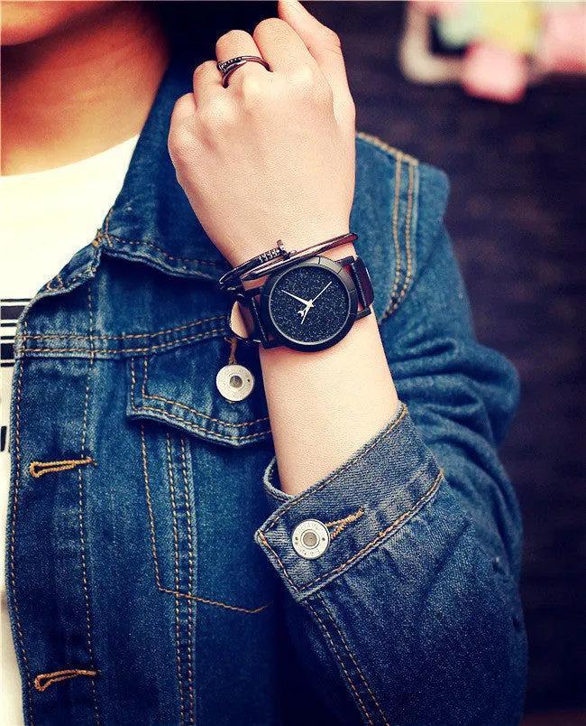 Moon Stars Design Analog Watch For Women