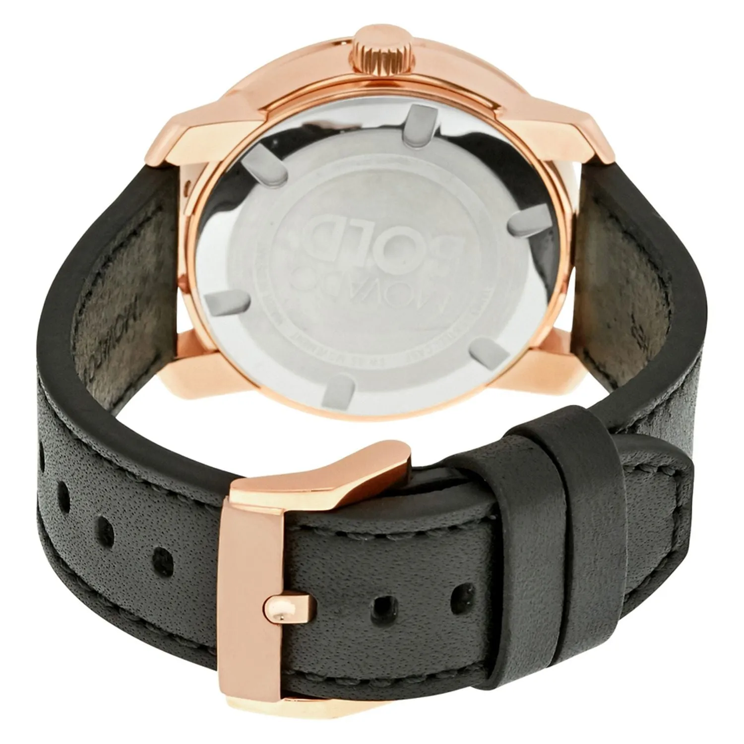 MOVADO 3600376 Unisex Bold Black Leather Black Dial