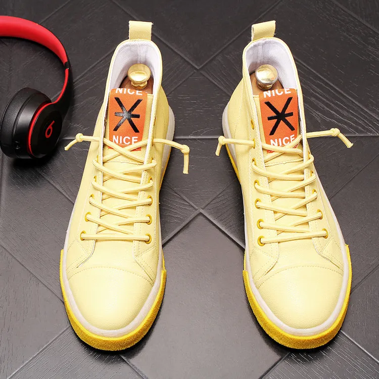 New Arrival Men Fashion Casual Shoes Summer Air Mesh High Top Canvas Shoes Male Breathable Youth Trending Sneakers