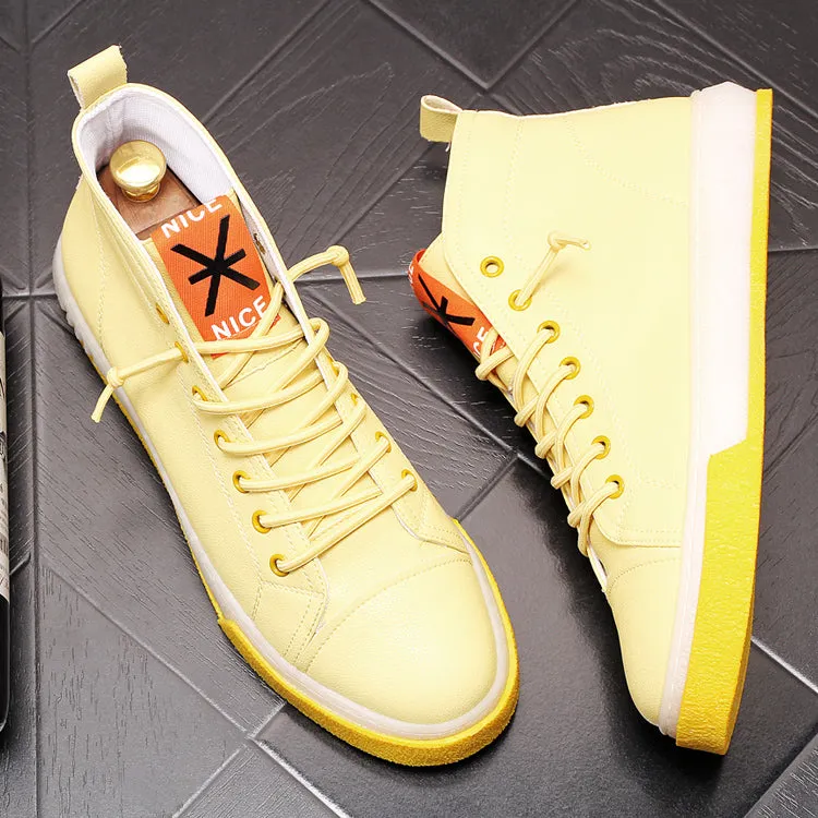 New Arrival Men Fashion Casual Shoes Summer Air Mesh High Top Canvas Shoes Male Breathable Youth Trending Sneakers