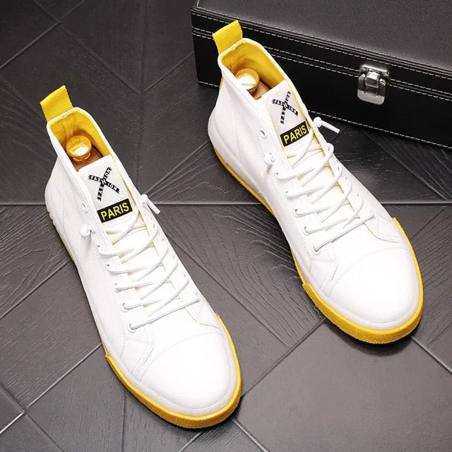 New Arrival Men Fashion Casual Shoes Summer Air Mesh High Top Canvas Shoes Male Breathable Youth Trending Sneakers