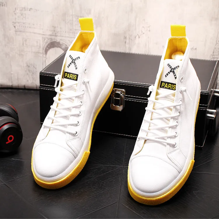 New Arrival Men Fashion Casual Shoes Summer Air Mesh High Top Canvas Shoes Male Breathable Youth Trending Sneakers