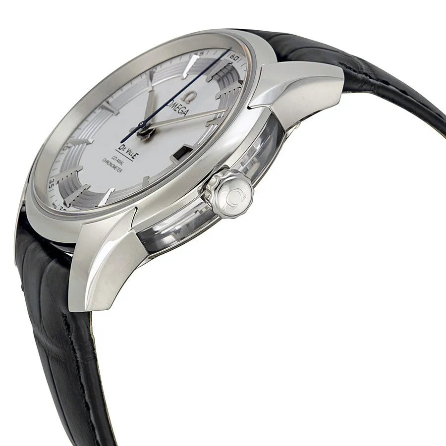 Omega De Ville Hour Vision Silver Dial Black Leather Men's Watch 43133412102001 431.33.41.21.02.001