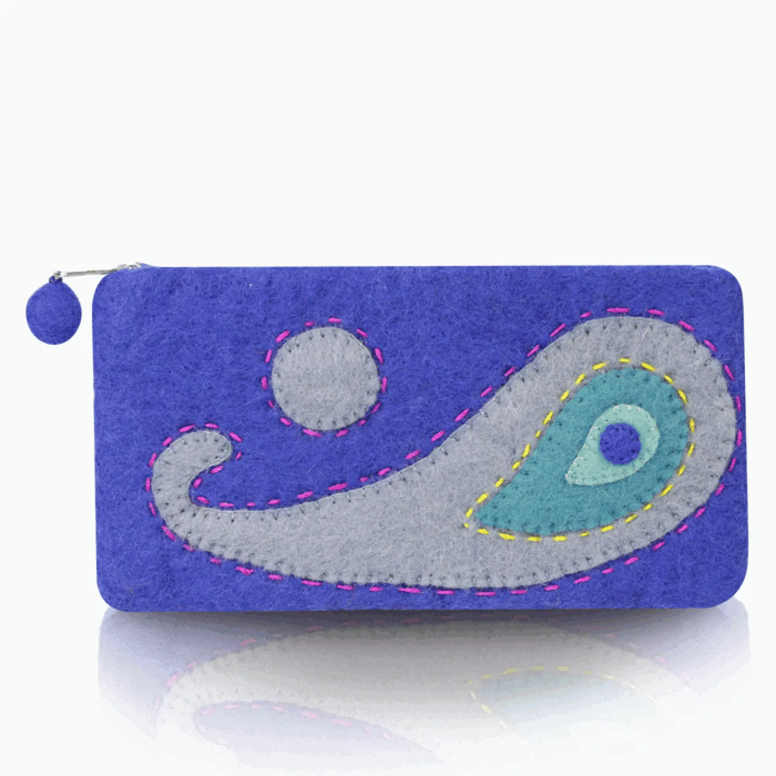 Paisley Stitched Design Pencil Case