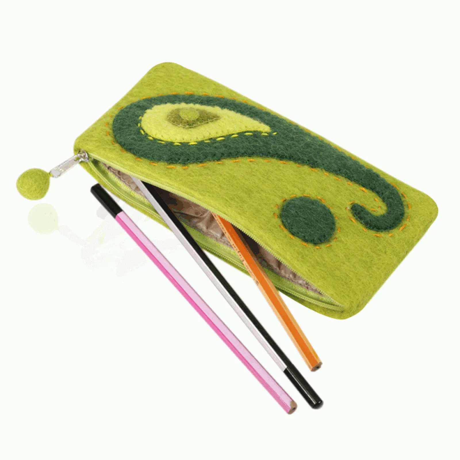 Paisley Stitched Design Pencil Case