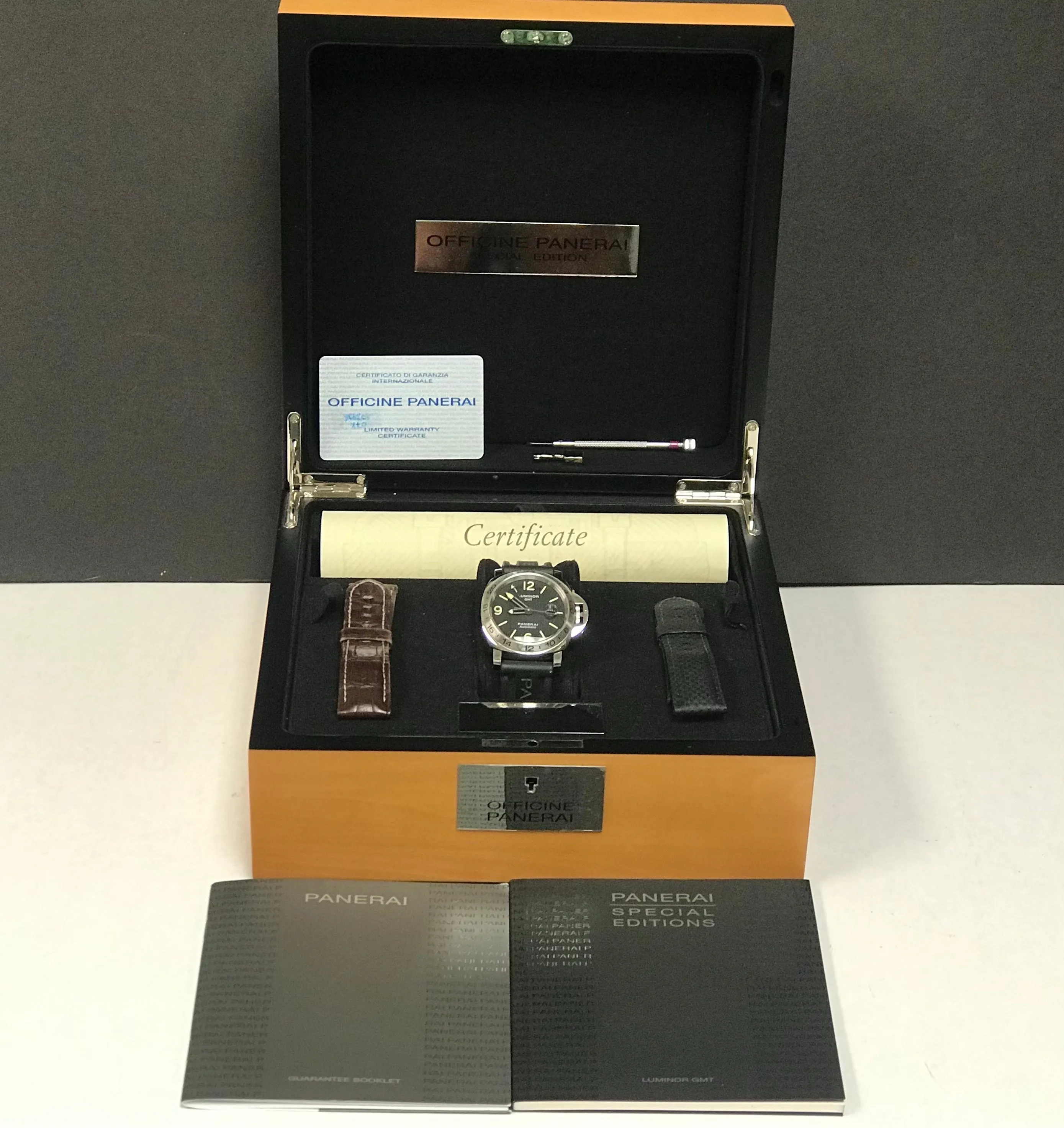 Panerai Luminor GMT Limited Edition B&P PAM00029 Black Tuxedo Dial Automatic Men's Watch