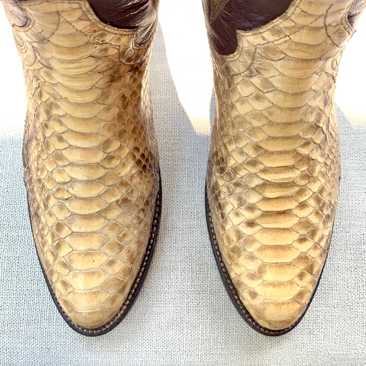 PANHANDLE SLIM Vintage Snakeskin Python Tall Cowgirl Cowboy Western Boots