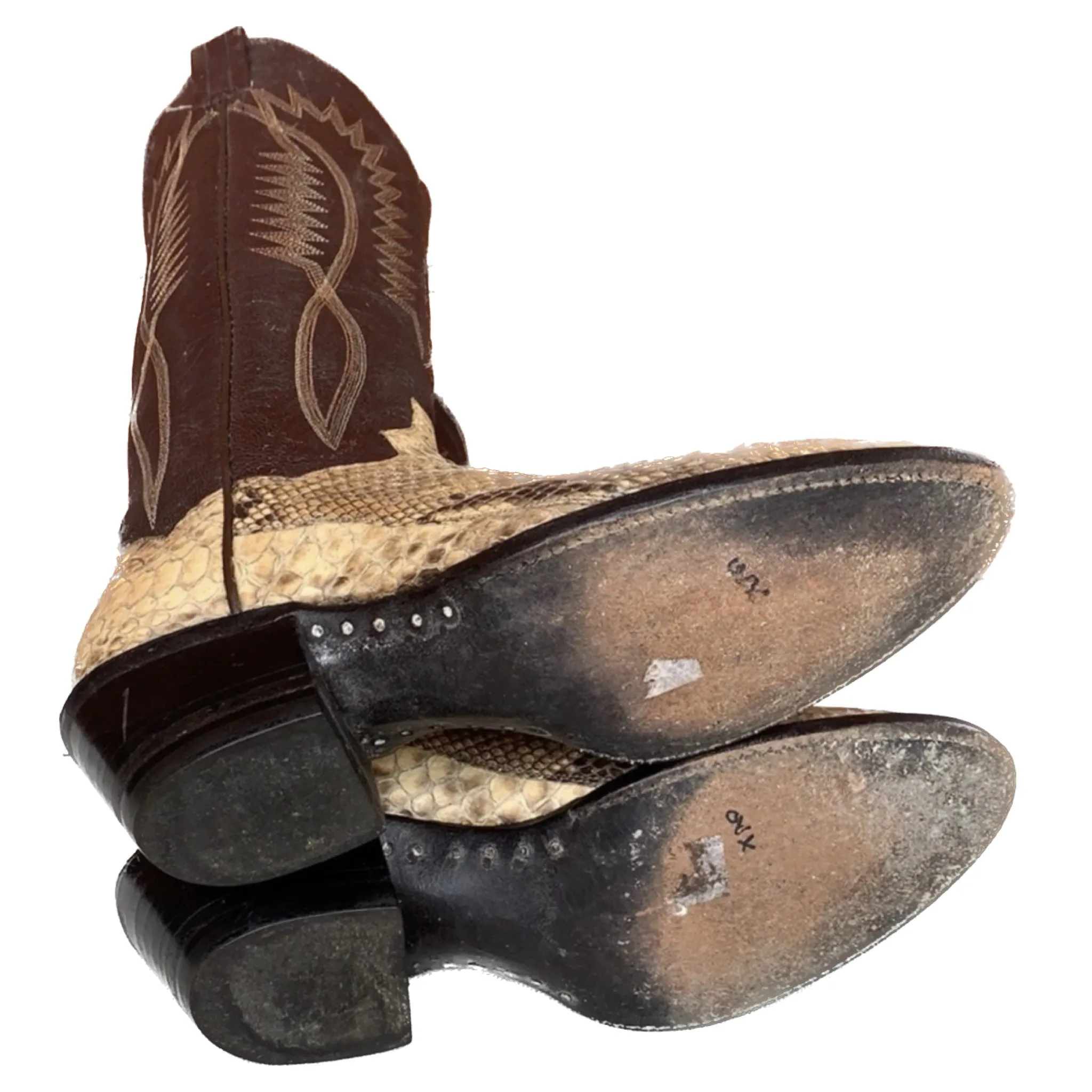 PANHANDLE SLIM Vintage Snakeskin Python Tall Cowgirl Cowboy Western Boots