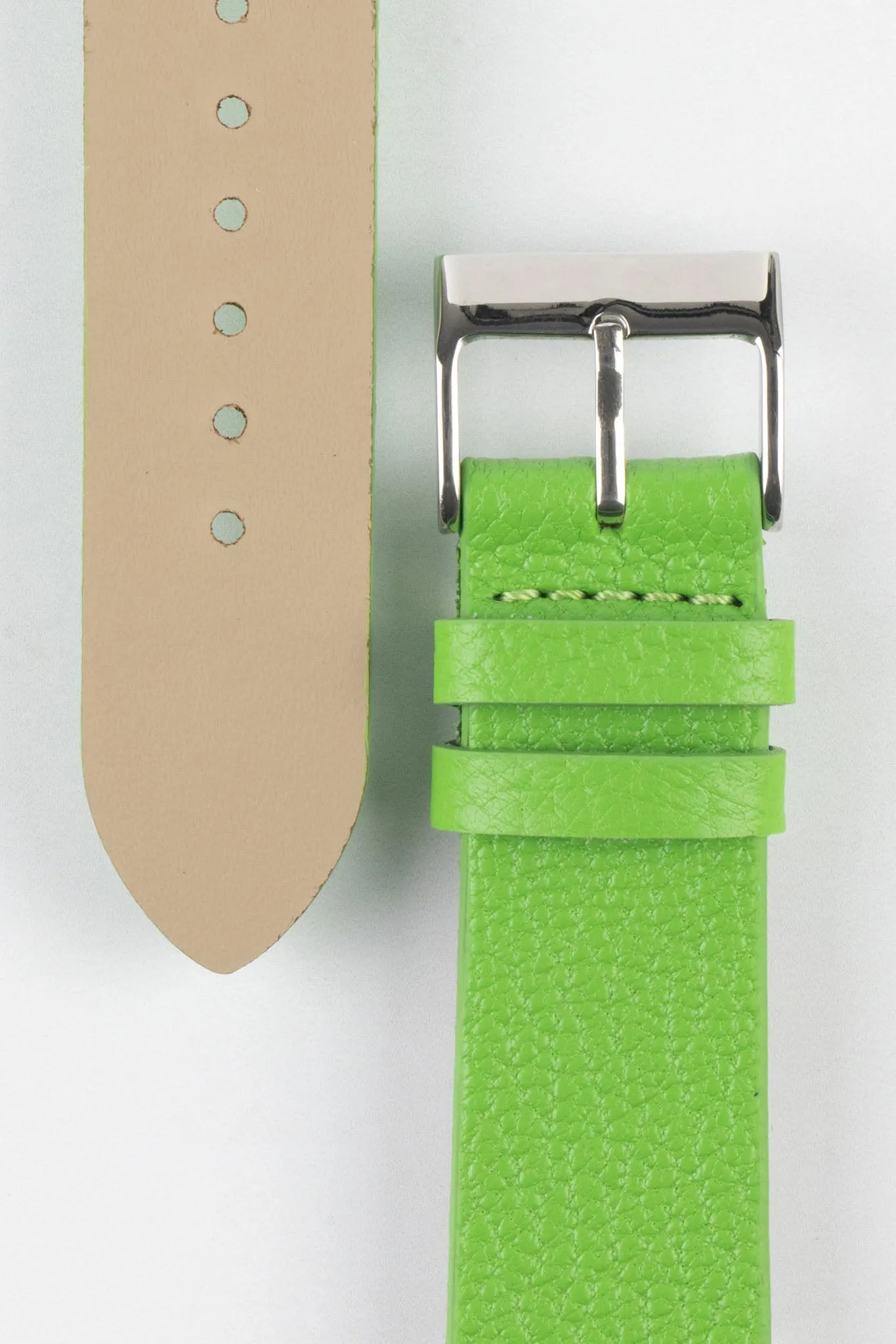 Pebro BILLY Genuine Goatskin Leather Watch Strap in APPLE GREEN