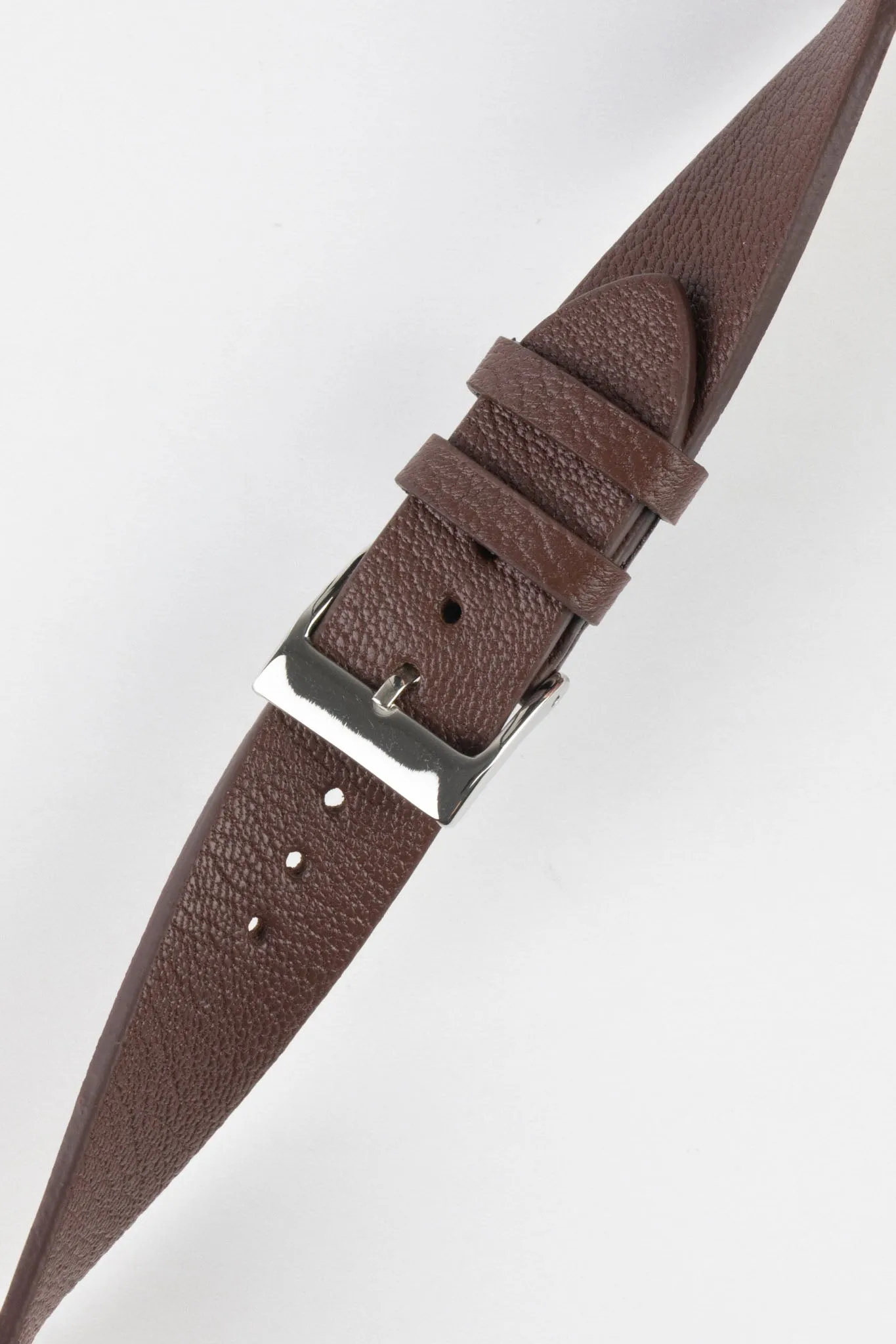 Pebro BILLY Genuine Goatskin Leather Watch Strap in DARK BROWN