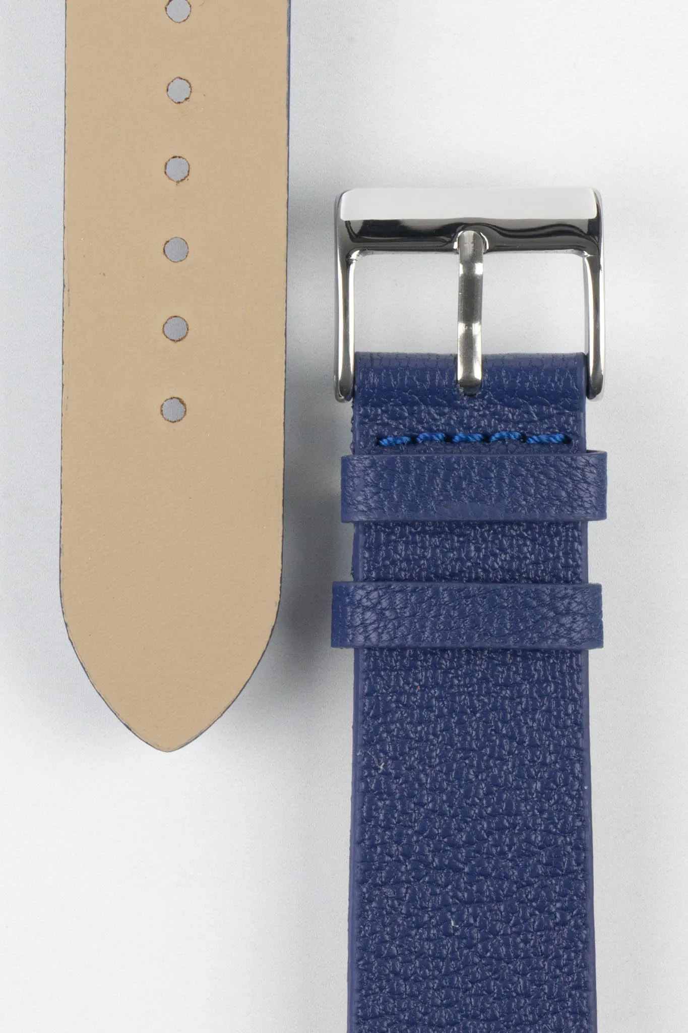 Pebro BILLY Genuine Goatskin Leather Watch Strap in NAVY BLUE