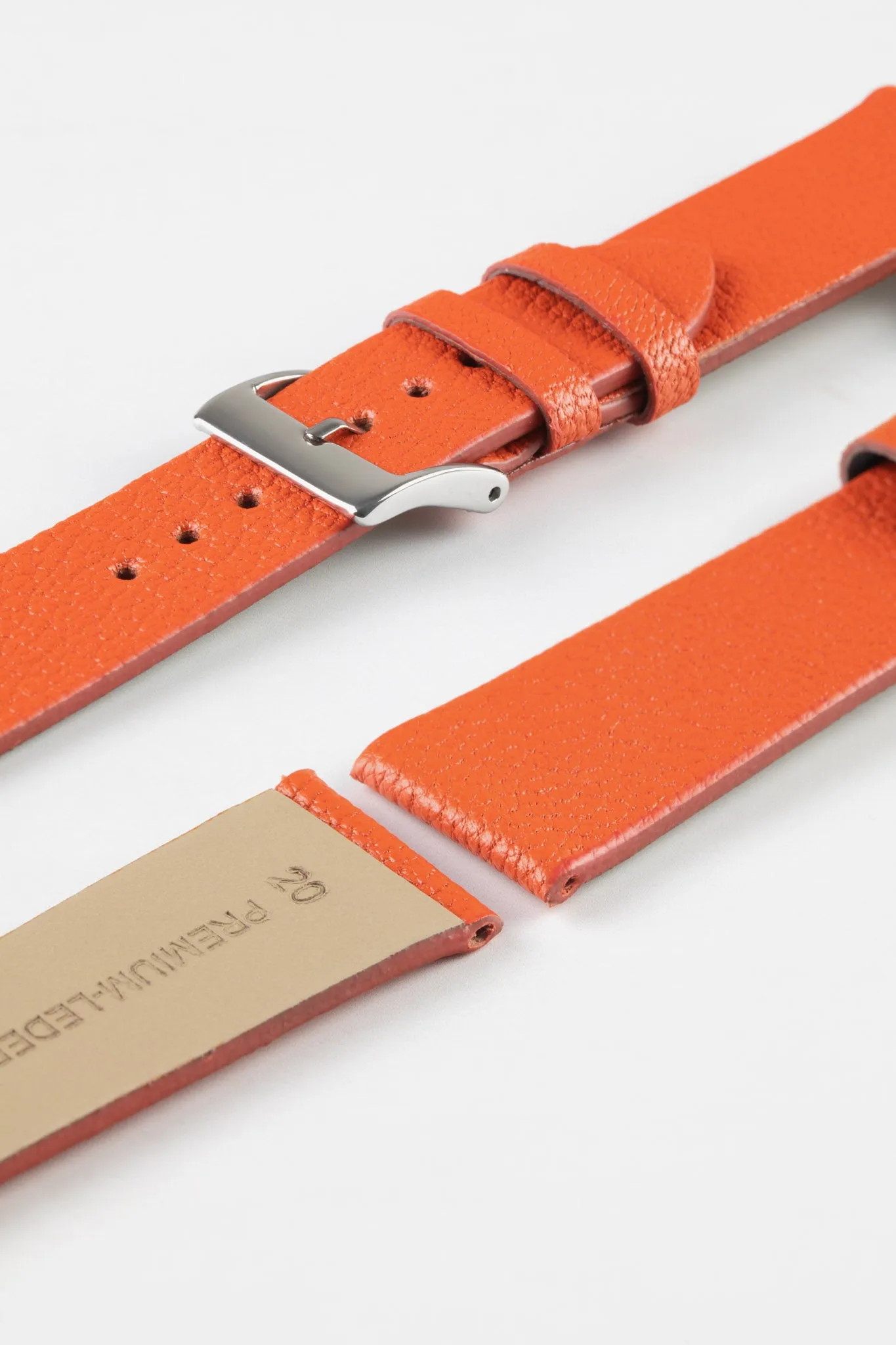 Pebro BILLY Genuine Goatskin Leather Watch Strap in ORANGE