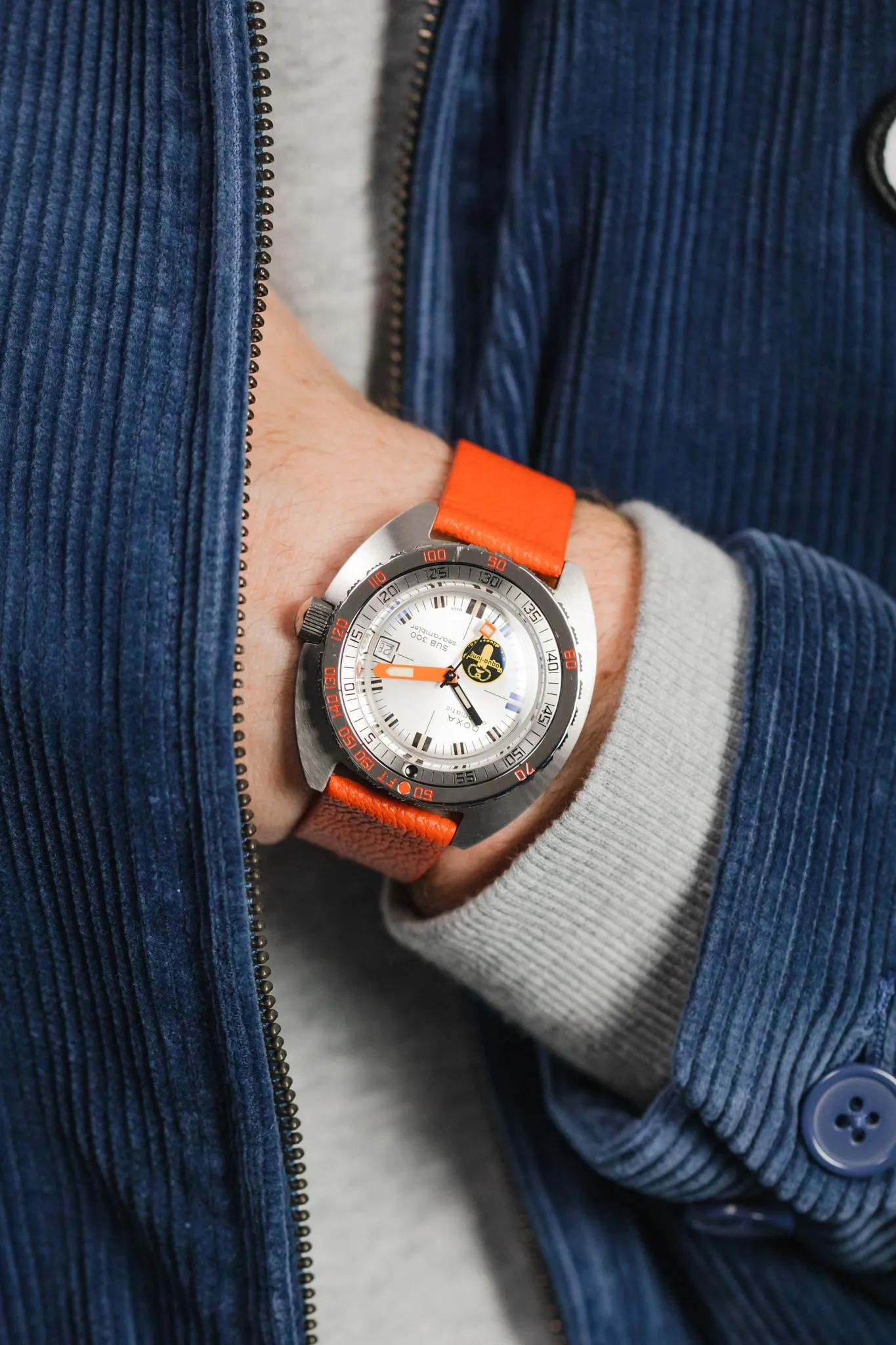 Pebro BILLY Genuine Goatskin Leather Watch Strap in ORANGE