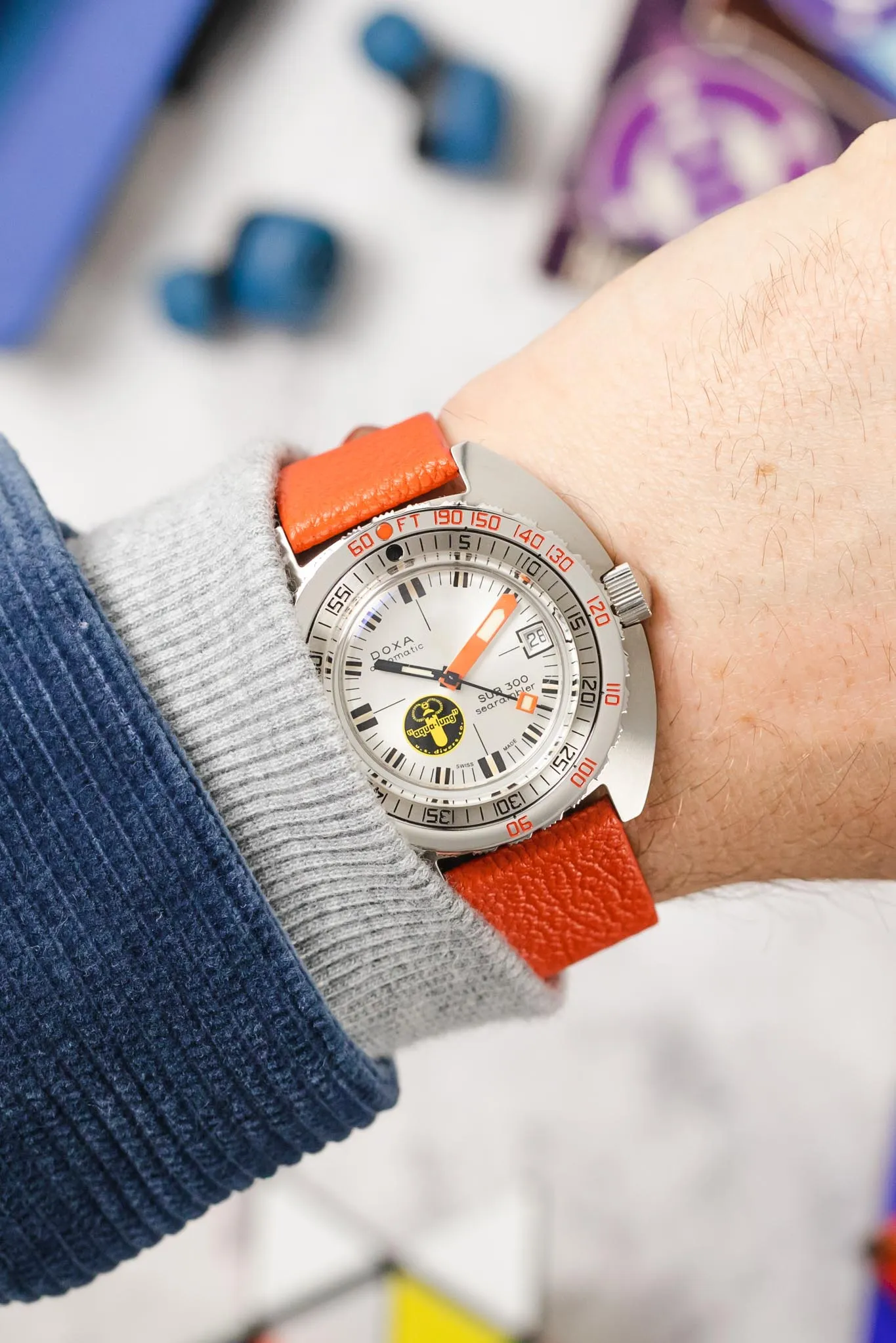 Pebro BILLY Genuine Goatskin Leather Watch Strap in ORANGE