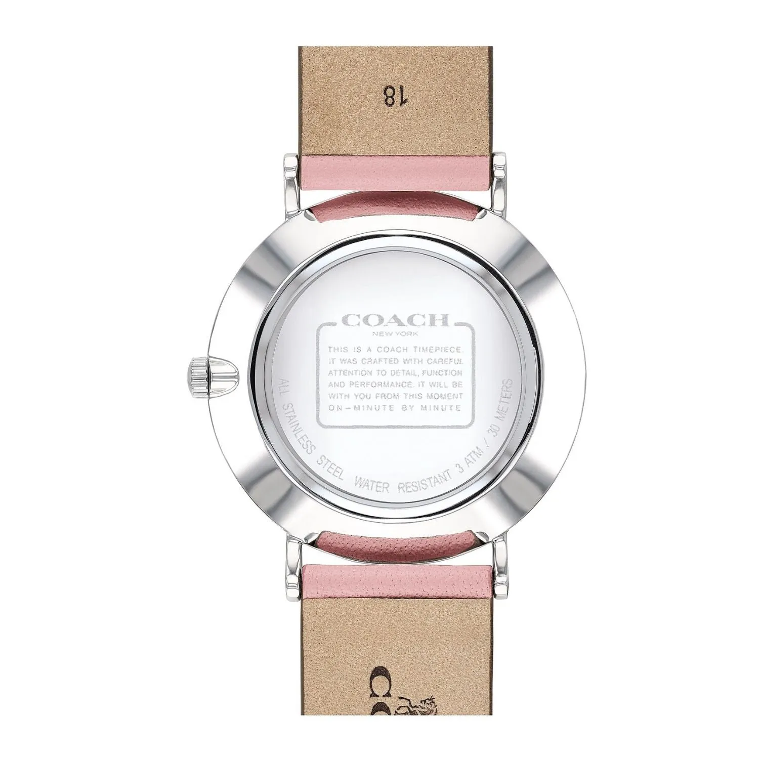 Perry Pink Leather Strap Heart Watch