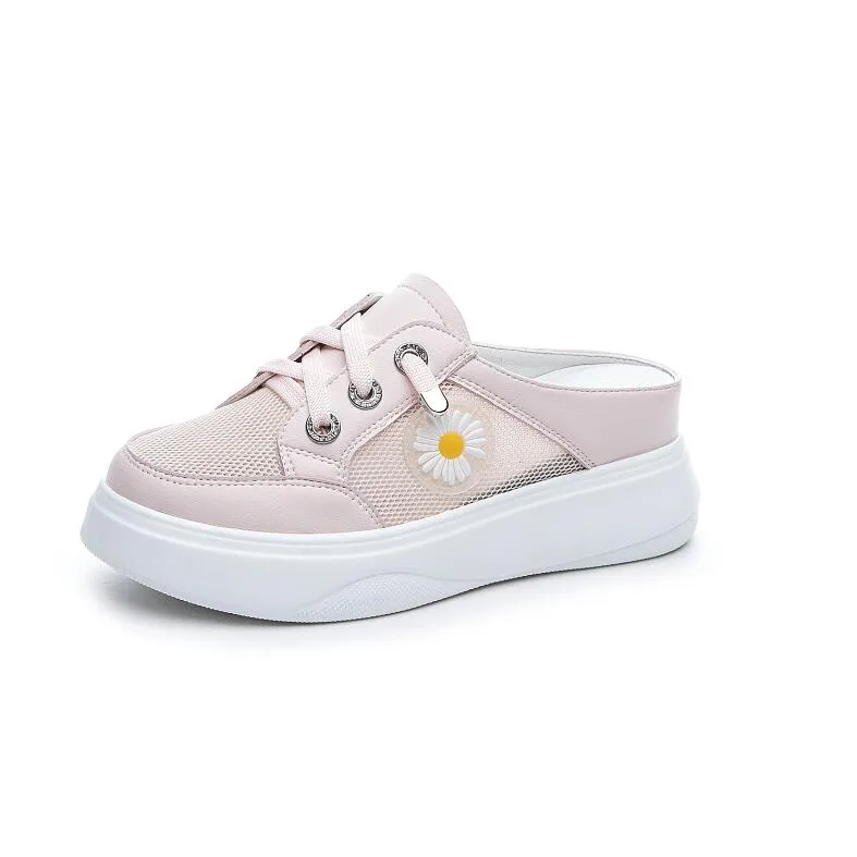 Petite Size Lace Mesh Slip On Casual Shoes MS165