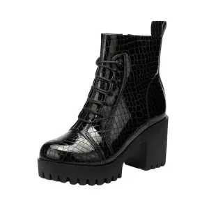 Petite Size Lace Up Ankle Boots DS295