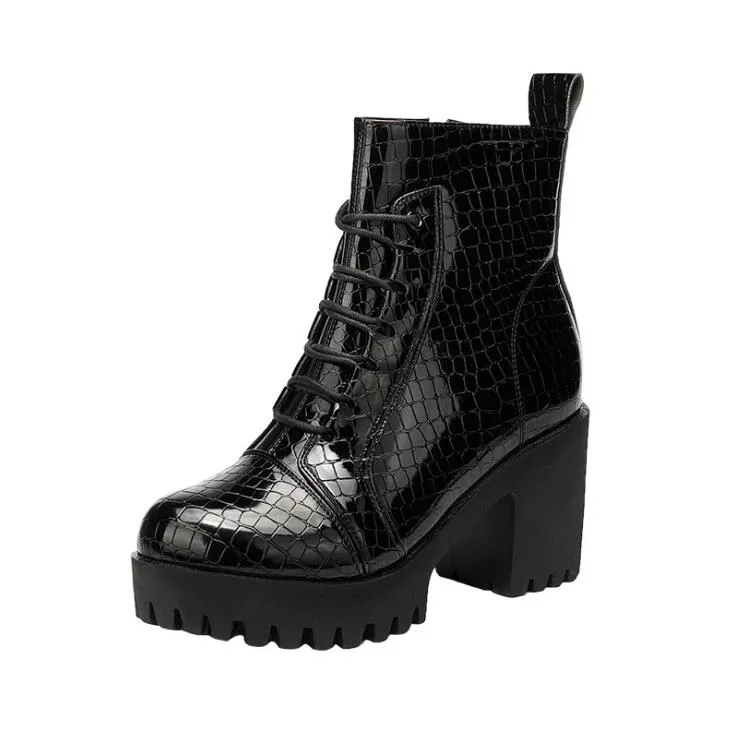 Petite Size Lace Up Ankle Boots DS295