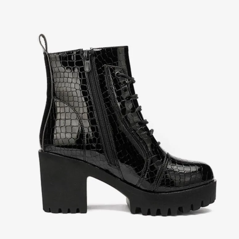 Petite Size Lace Up Ankle Boots DS295
