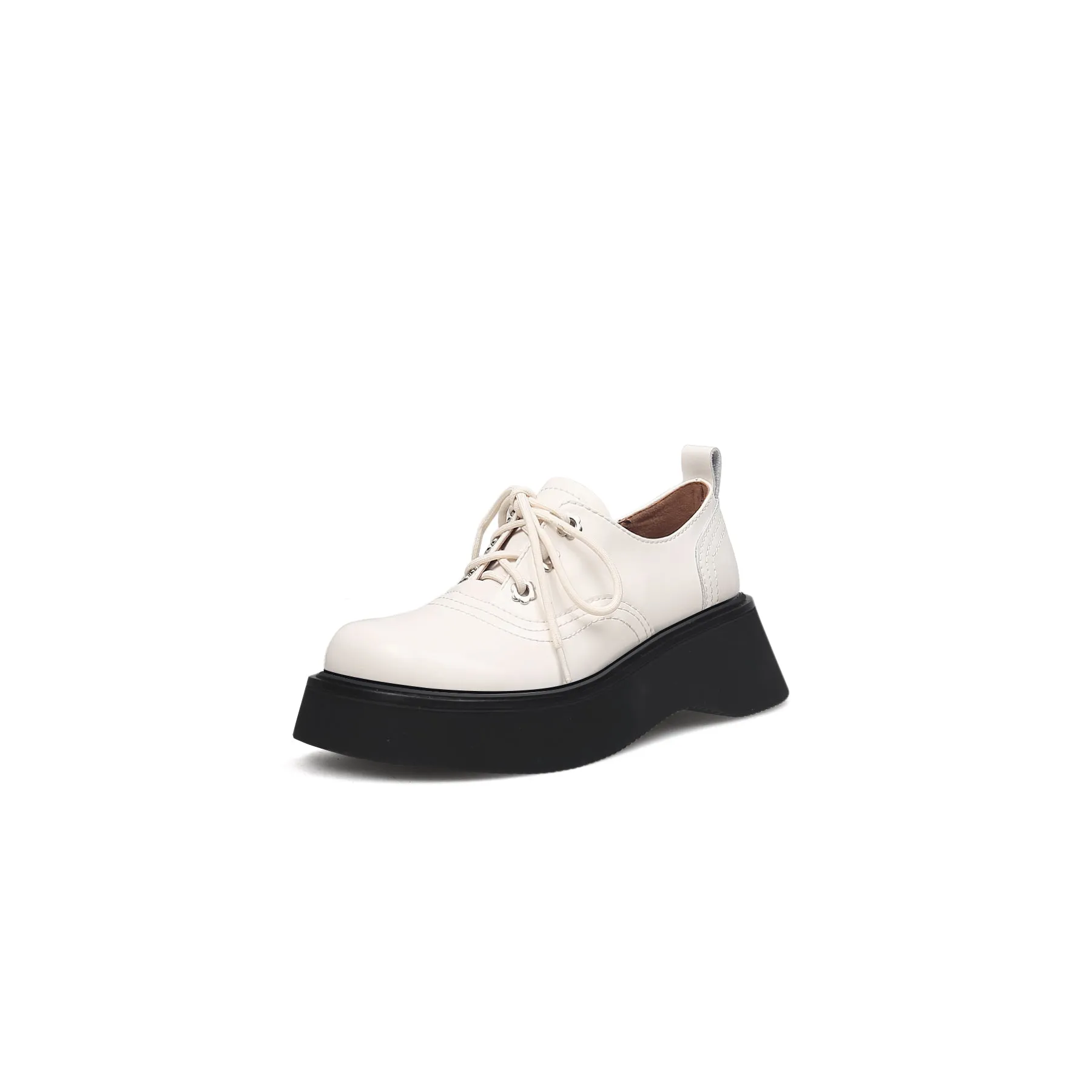 Platform Leather Oxford Ivory