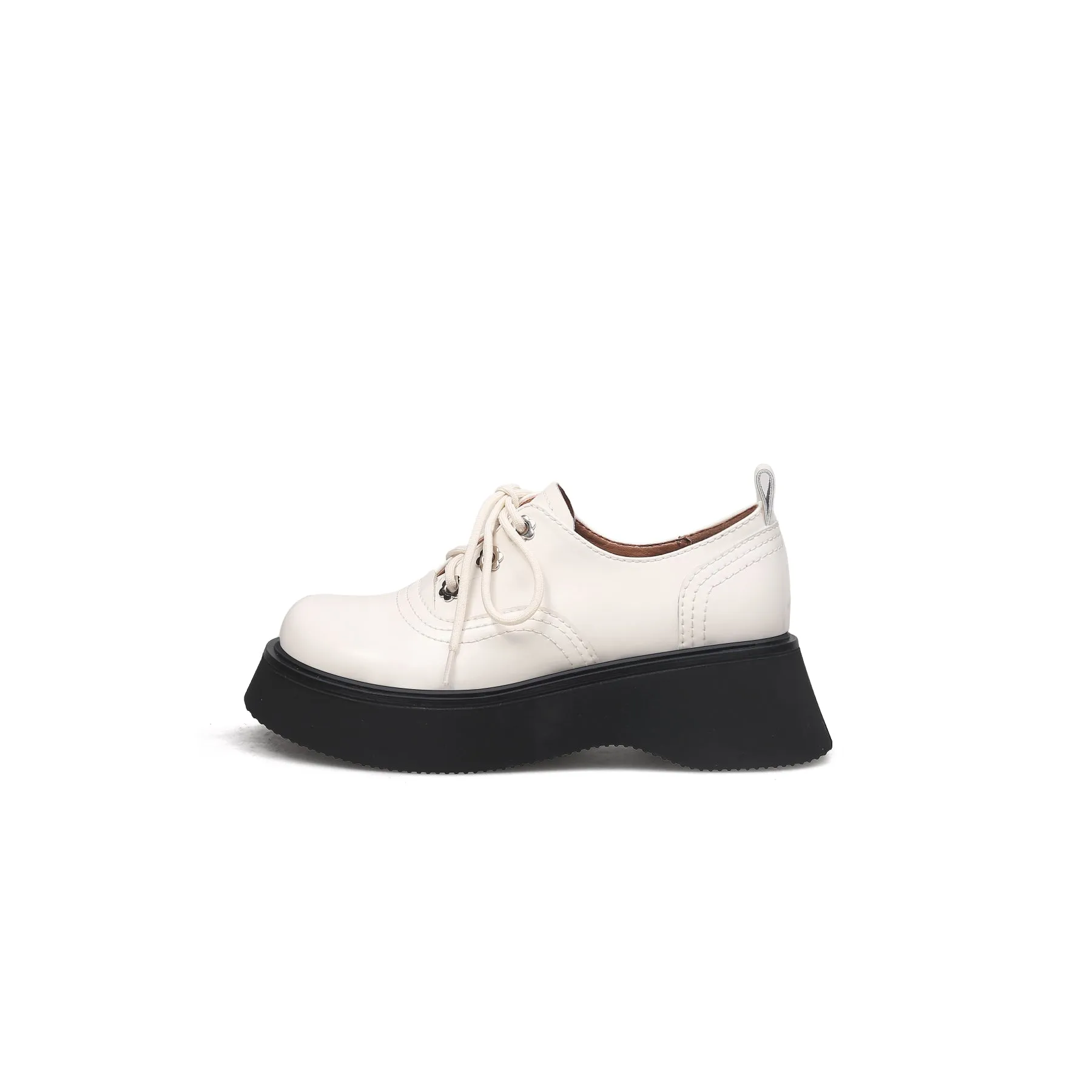 Platform Leather Oxford Ivory
