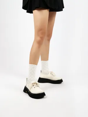 Platform Leather Oxford Ivory