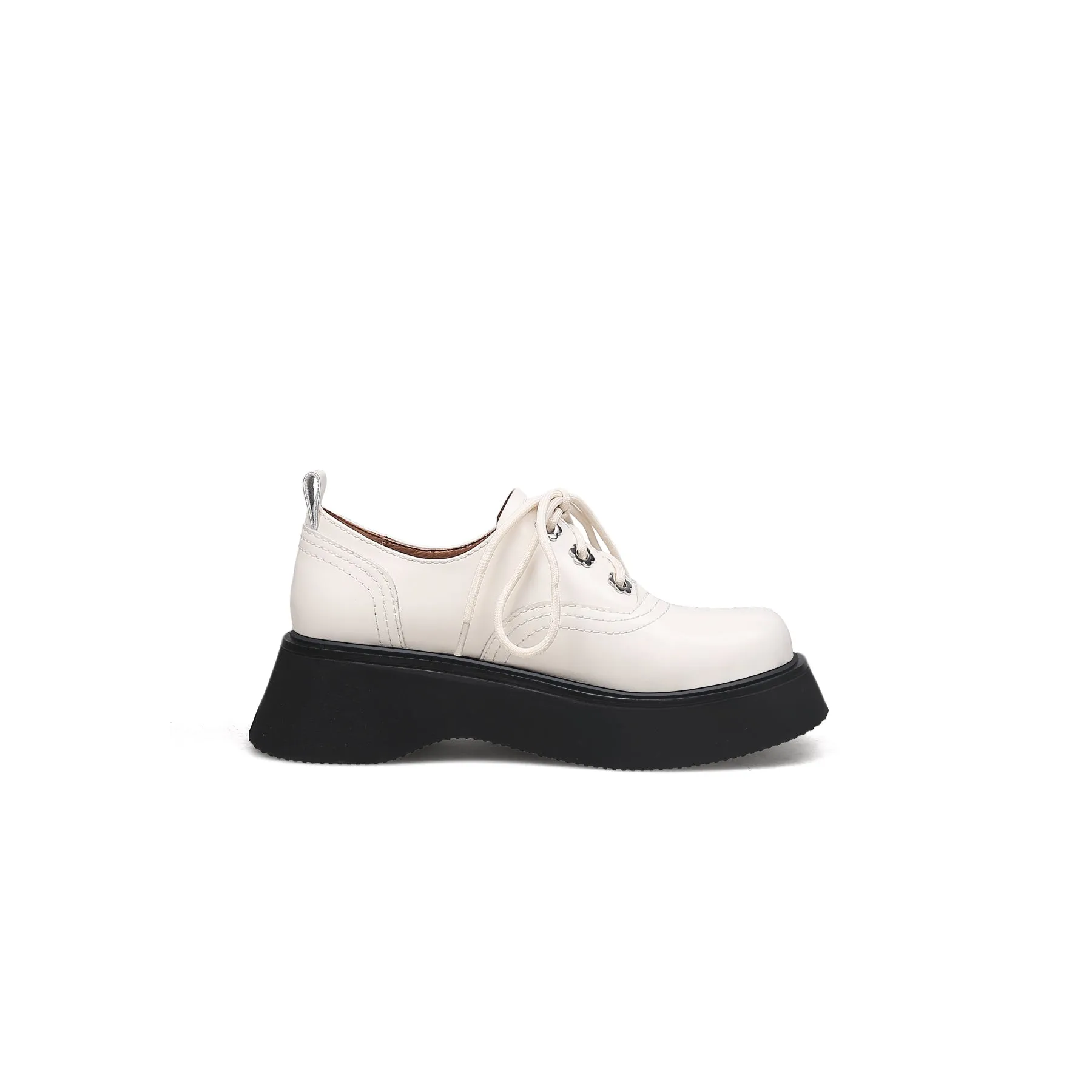 Platform Leather Oxford Ivory