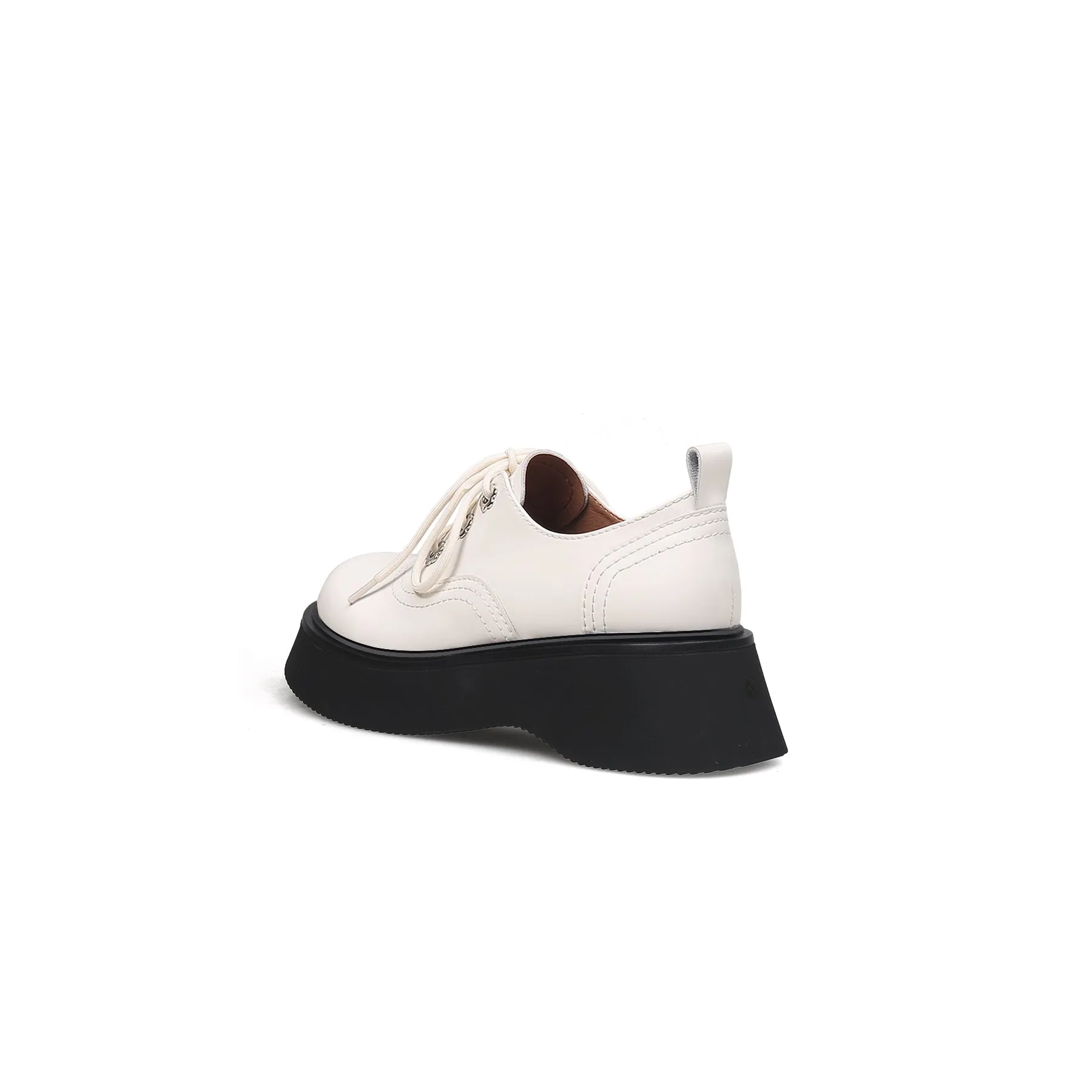 Platform Leather Oxford Ivory