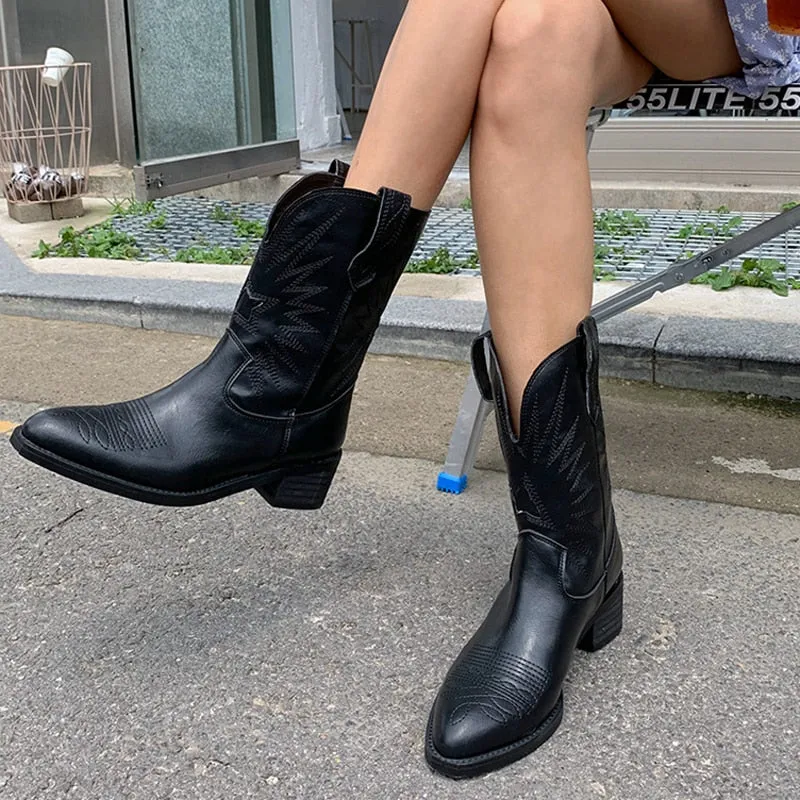 Point Toe Ladies Punk Modern Boots