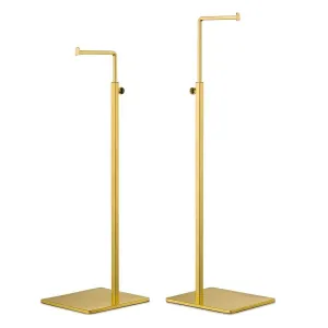 Polished Gold Purse Display Stand - Set of Two Single Hanging Hook Bag Display