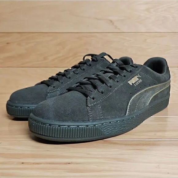 PUMA Mens Suede Foil FS Size 8.5 Sneakers Casual Shoe Olive Green Night Gold