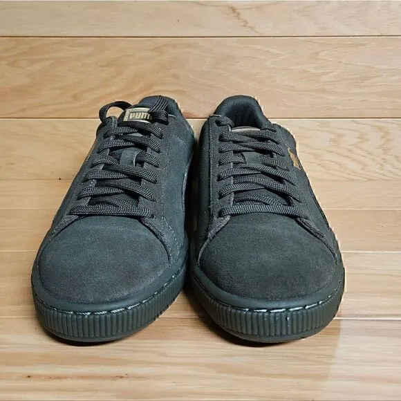PUMA Mens Suede Foil FS Size 8.5 Sneakers Casual Shoe Olive Green Night Gold