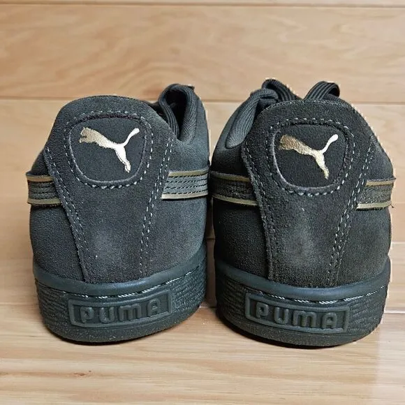 PUMA Mens Suede Foil FS Size 8.5 Sneakers Casual Shoe Olive Green Night Gold