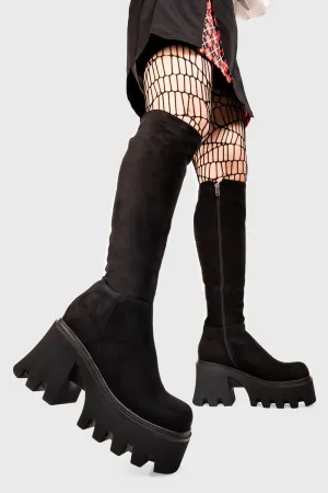 Ready Wide Calf Chunky Platform Knee High Boots