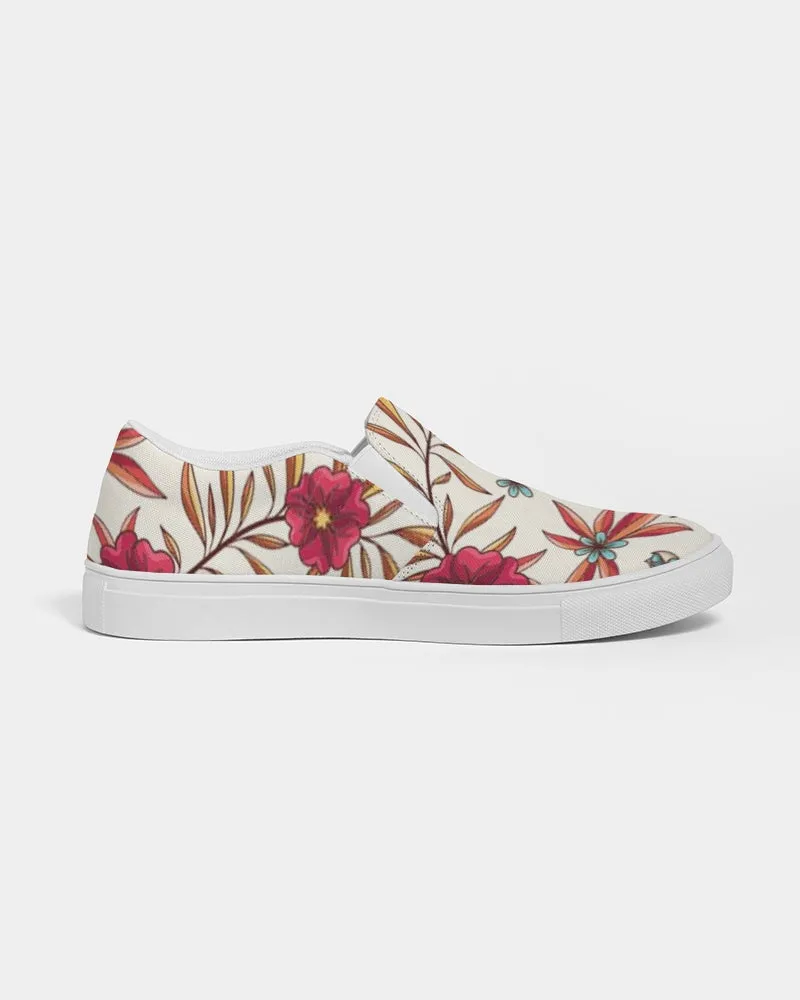 Red Bloom Slip on Canvas Shoe
