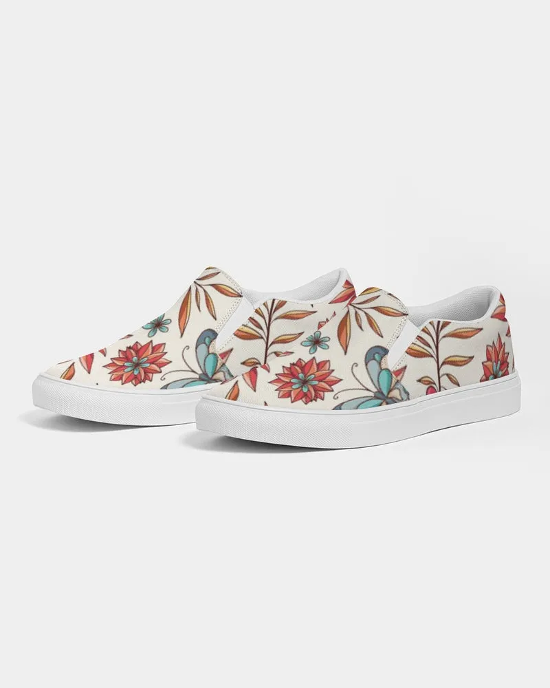 Red Bloom Slip on Canvas Shoe