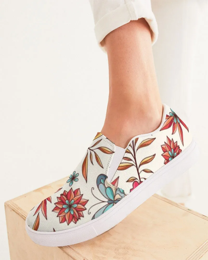 Red Bloom Slip on Canvas Shoe